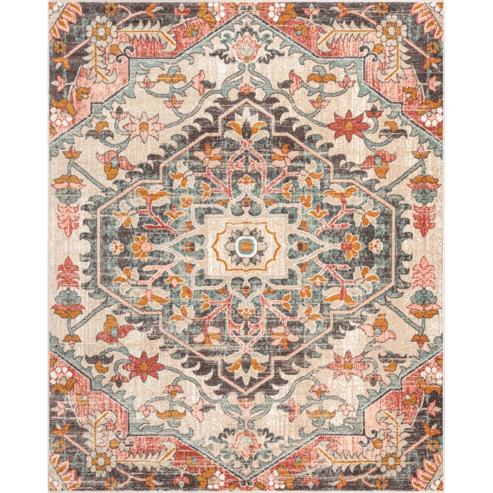 Gwendolyn Blush Bohemian Oriental Medallion Rug