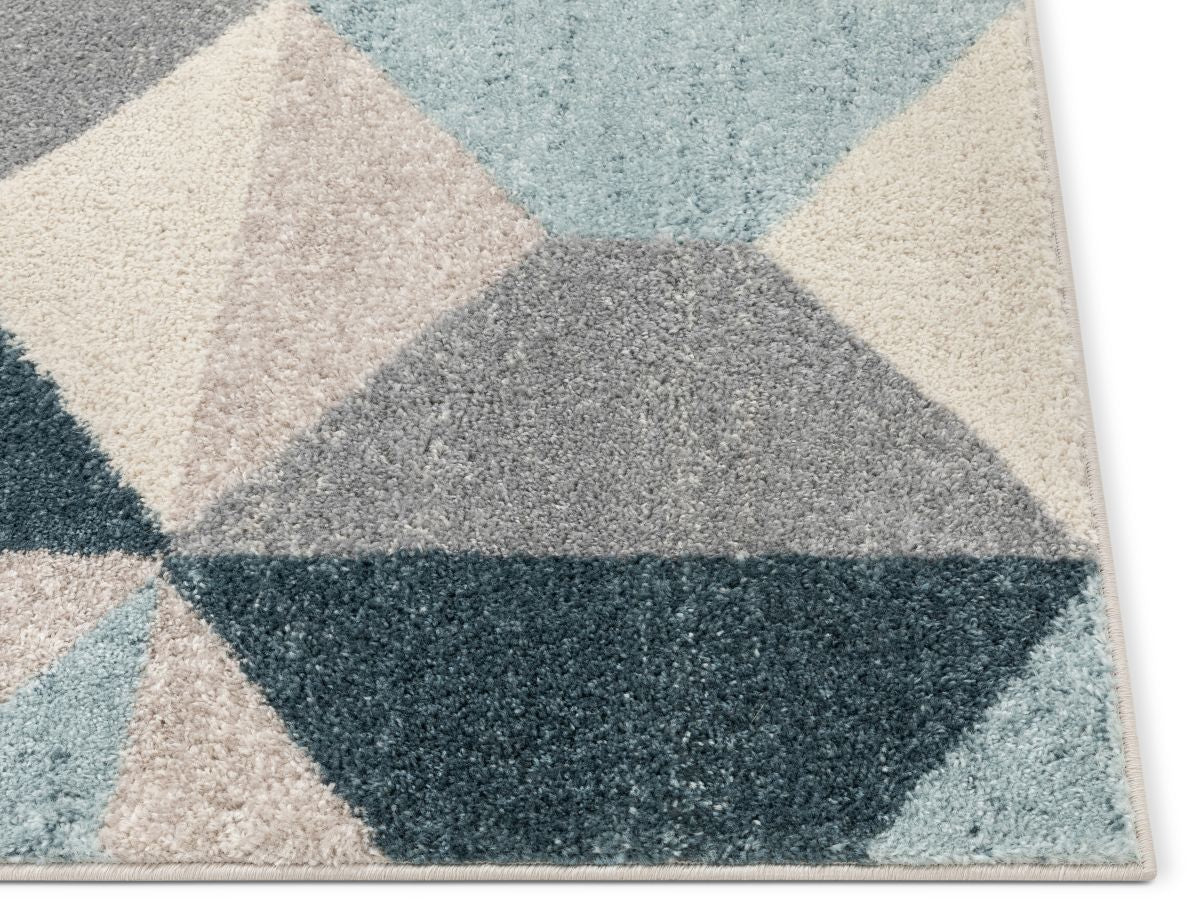 Zeke Blue Mid-Century Modern Geometric Rug