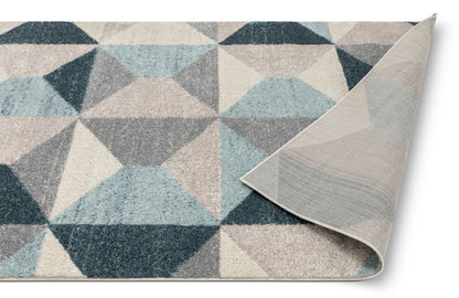 Zeke Blue Mid-Century Modern Geometric Rug