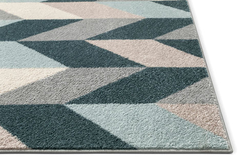 Porter Blue Mid-Century Modern Geometric Rug