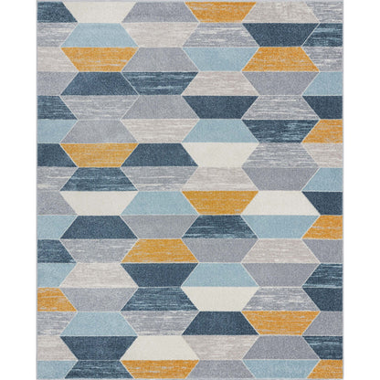 Maddox Blue Modern Geometric Rug