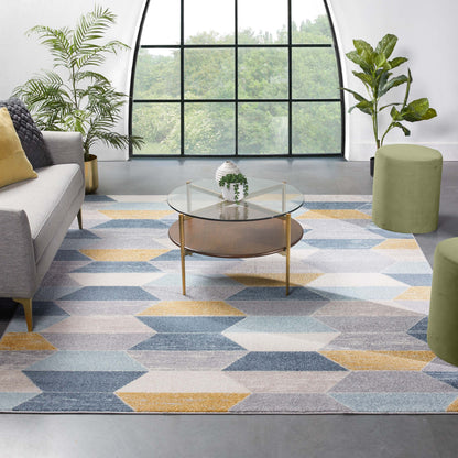 Maddox Blue Modern Geometric Rug