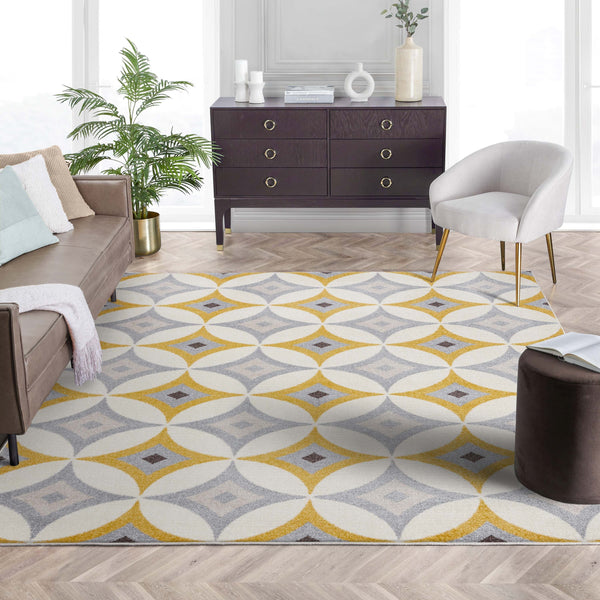 Perla Gold Modern Bohemian Rug