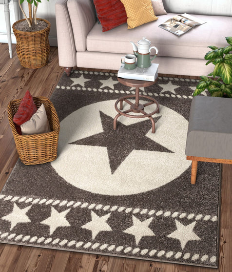 Sparrow Brown Modern Novelty Rug