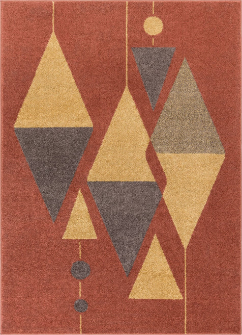 Scarlett Red Mid-Century Modern Rug