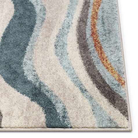 Flutter Modern Abstract Beige Rug 5'3" x 7'3"