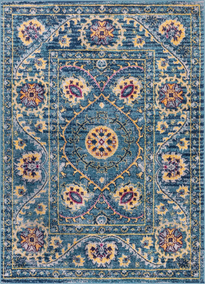 Mae Blue Modern Bohemian 7'10" x 9'10" Rug