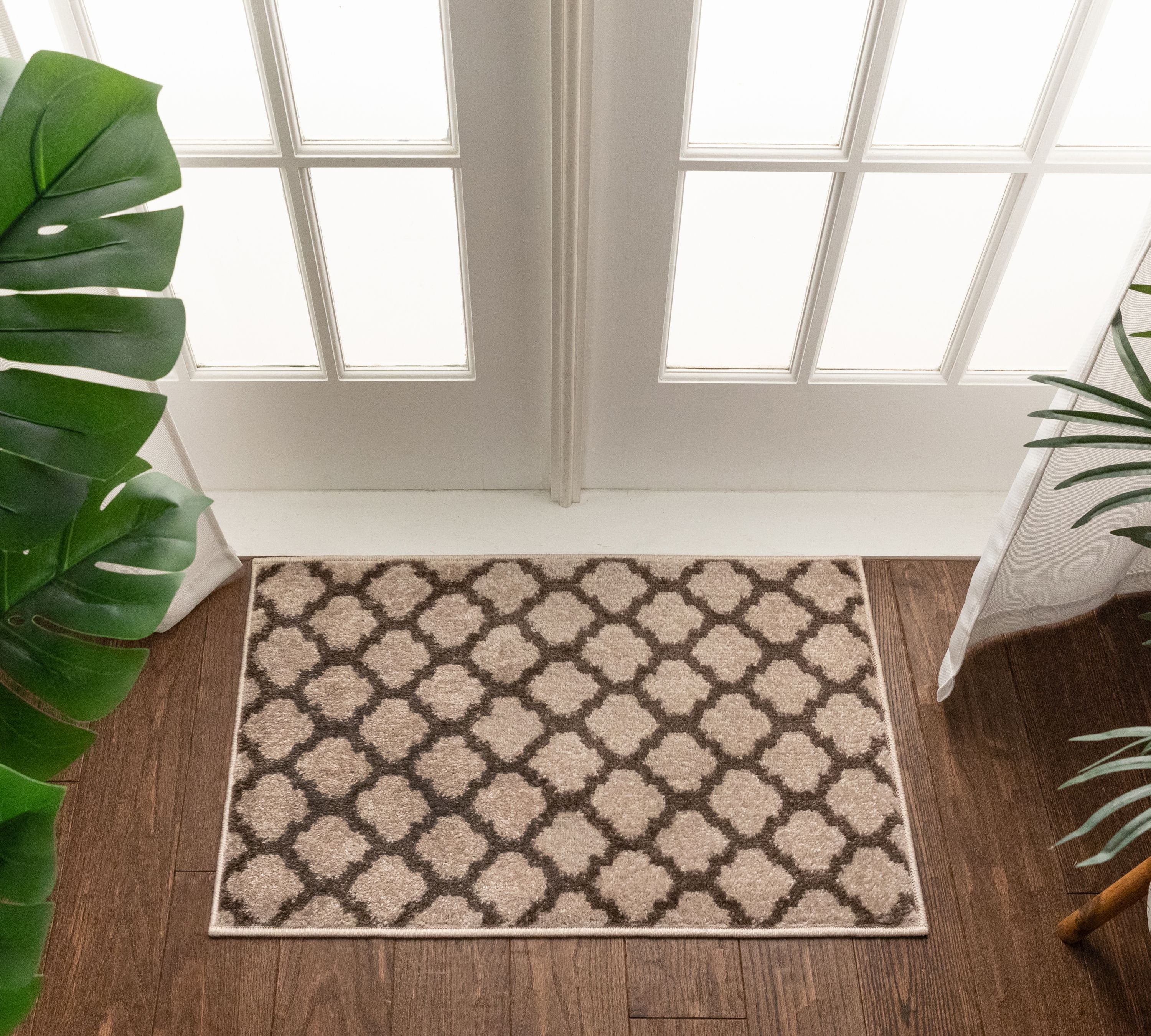 Zoe Natural Modern Trellis Rug