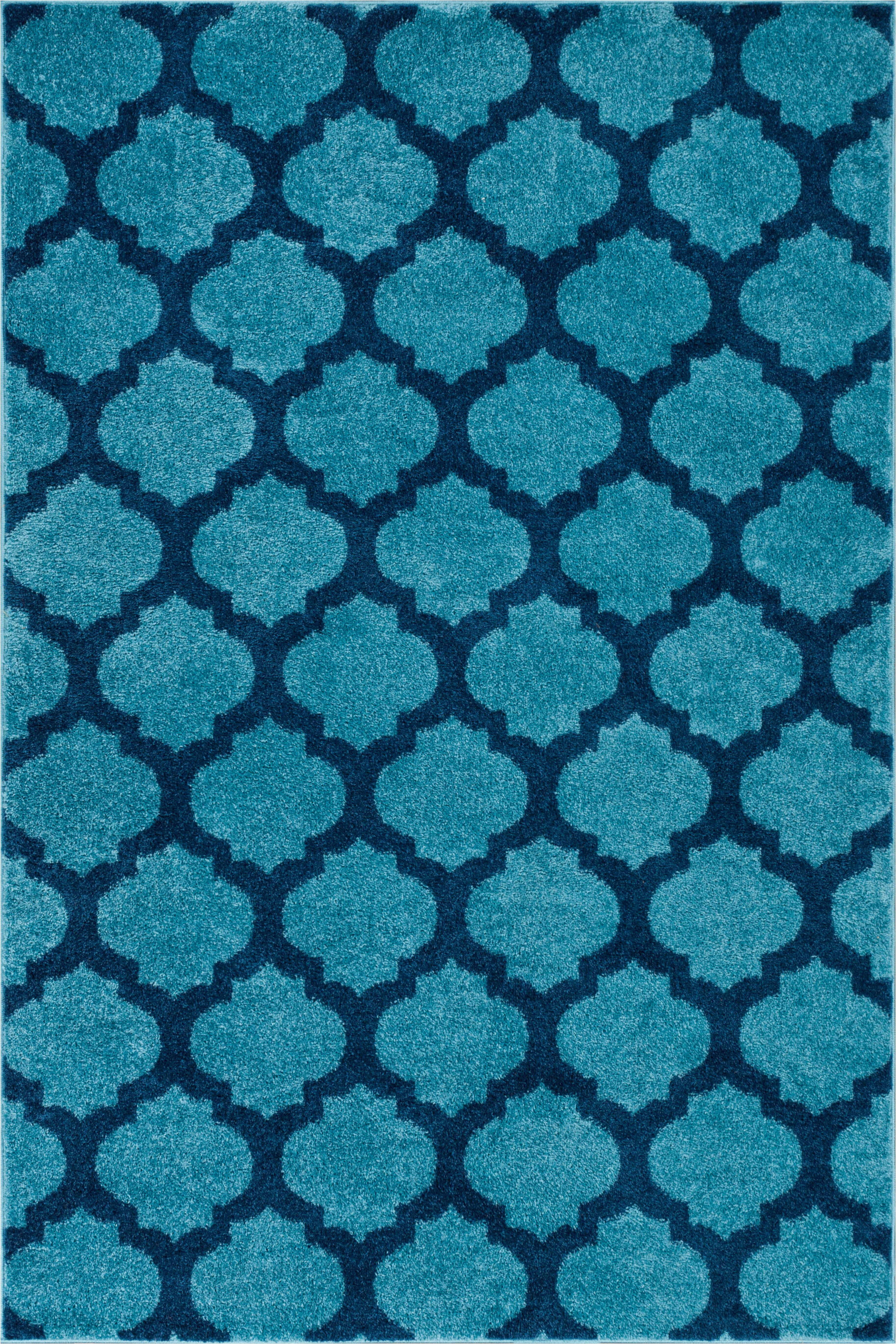 Zoe Light Blue Modern Trellis Rug