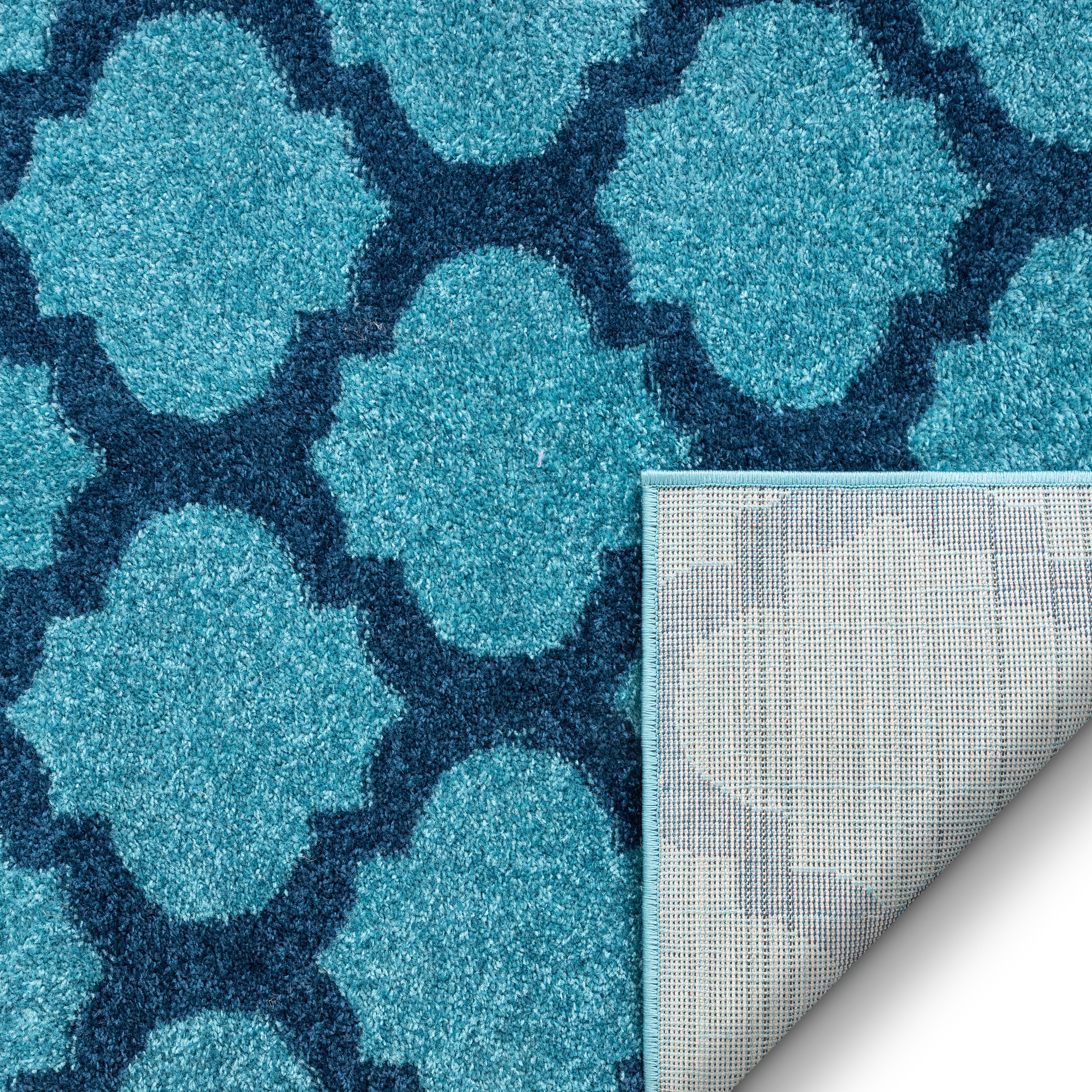 Zoe Light Blue Modern Trellis Rug