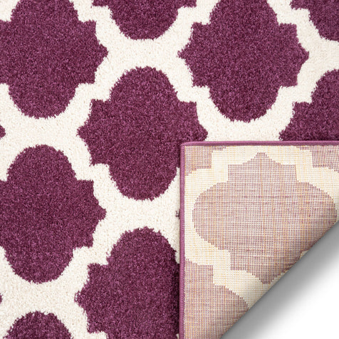 Zoe Purple Modern Trellis Rug