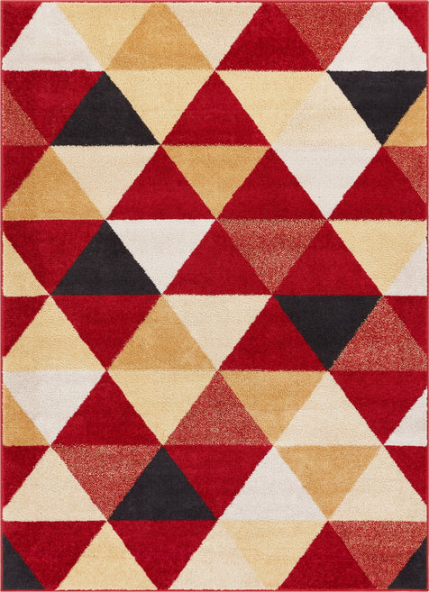 Alvin Red Modern Geometric Rug