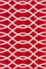 Poofy Red Modern Trellis Rug