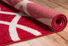 Poofy Red Modern Trellis Rug