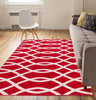 Poofy Red Modern Trellis Rug
