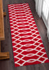 Poofy Red Modern Trellis Rug