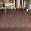 Sol Lattice Trellis Indoor Outdoor Coral Flatweave Rug