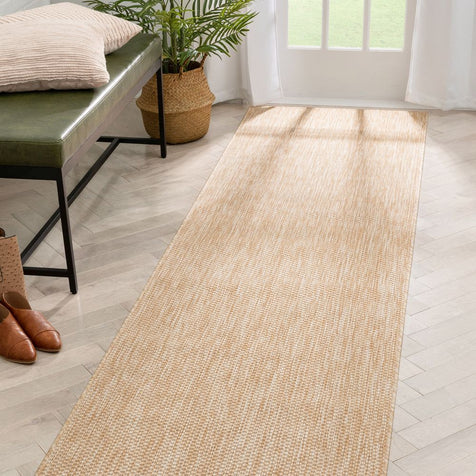 Leif Nordic Geometric Pattern Indoor Outdoor Natural Flatweave Rug