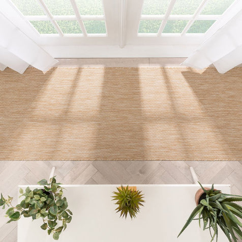 Leif Nordic Geometric Pattern Indoor Outdoor Natural Flatweave Rug