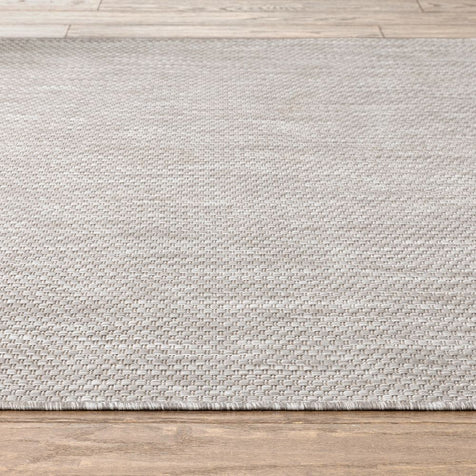 Leif Nordic Geometric Indoor Outdoor Grey Flatweave 5'3" x 7'3" Rug