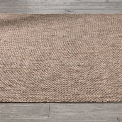 Leif Nordic Geometric Indoor Outdoor Taupe Flatweave 5'3" x 7'3" Rug Well Woven