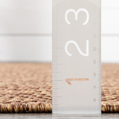 Custom Size Runner Leif Nordic Geometric Pattern Coffee 31 Inches Width x Choose Your Length Hallway Indoor/Outdoor Runner Rug