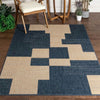 Thor Geometric Indoor Outdoor Blue Flatweave Rug