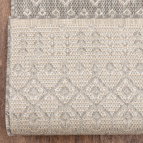 Custom Size Runner Nord Nordic Lattice Pattern Light Grey 31 Inches Width x Choose Your Length Hallway Indoor/Outdoor Runner Rug