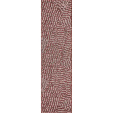 Linden Modern Stripes Indoor/Outdoor Red Flat-Weave Rug