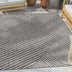 Linden Modern Striped Black Indoor/Outdoor Rug