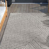 Linden Modern Striped Black Indoor/Outdoor Rug