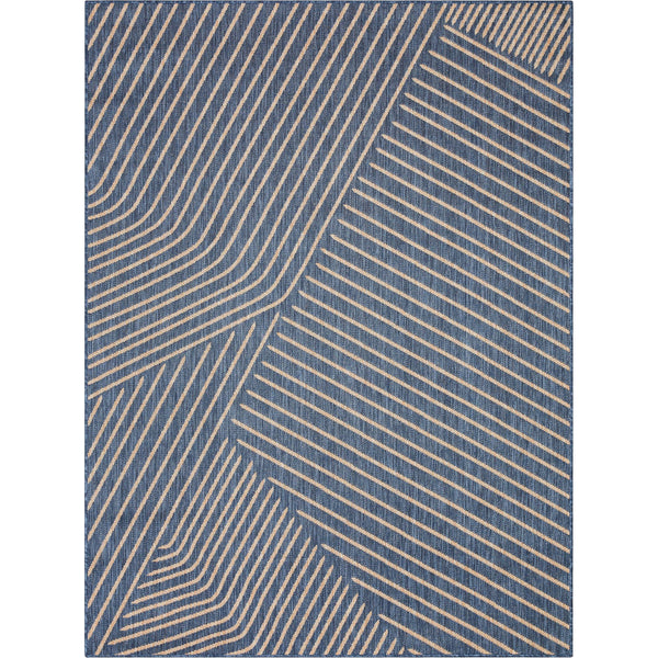 Linden Modern Stripes Indoor/Outdoor Blue Flat-Weave Rug