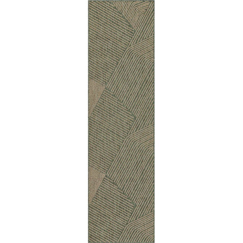 Linden Modern Stripes Indoor/Outdoor Green Flat-Weave Rug