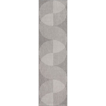 Alder Modern Stripes Indoor/Outdoor Ivory Grey Flat-Weave Rug