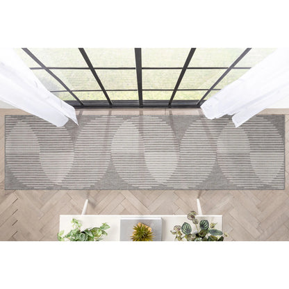 Alder Modern Stripes Indoor/Outdoor Ivory Grey Flat-Weave Rug Well Woven