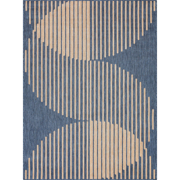 Alder Modern Stripes Indoor/Outdoor Blue Flat-Weave Rug
