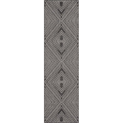 Kesia Modern Stripes Indoor/Outdoor Grey Flat-Weave 5'3" x 7'3" Rug