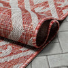 Cascade Tribal Diamond Pattern Indoor/Outdoor Red Flat-Weave Rug