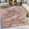 Cascade Tribal Diamond Pattern Indoor/Outdoor Red Flat-Weave Rug