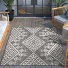 Cascade Tribal Diamond Pattern Indoor/Outdoor Grey Flat-Weave Rug