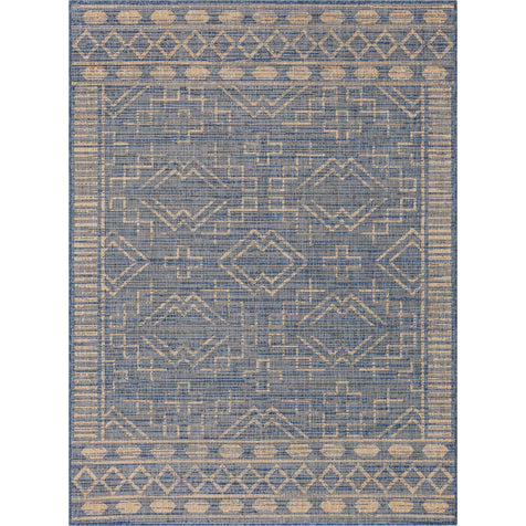 Quay Tribal Indoor/Outdoor Blue Flat-Weave 5'3" x 7'3" Rug