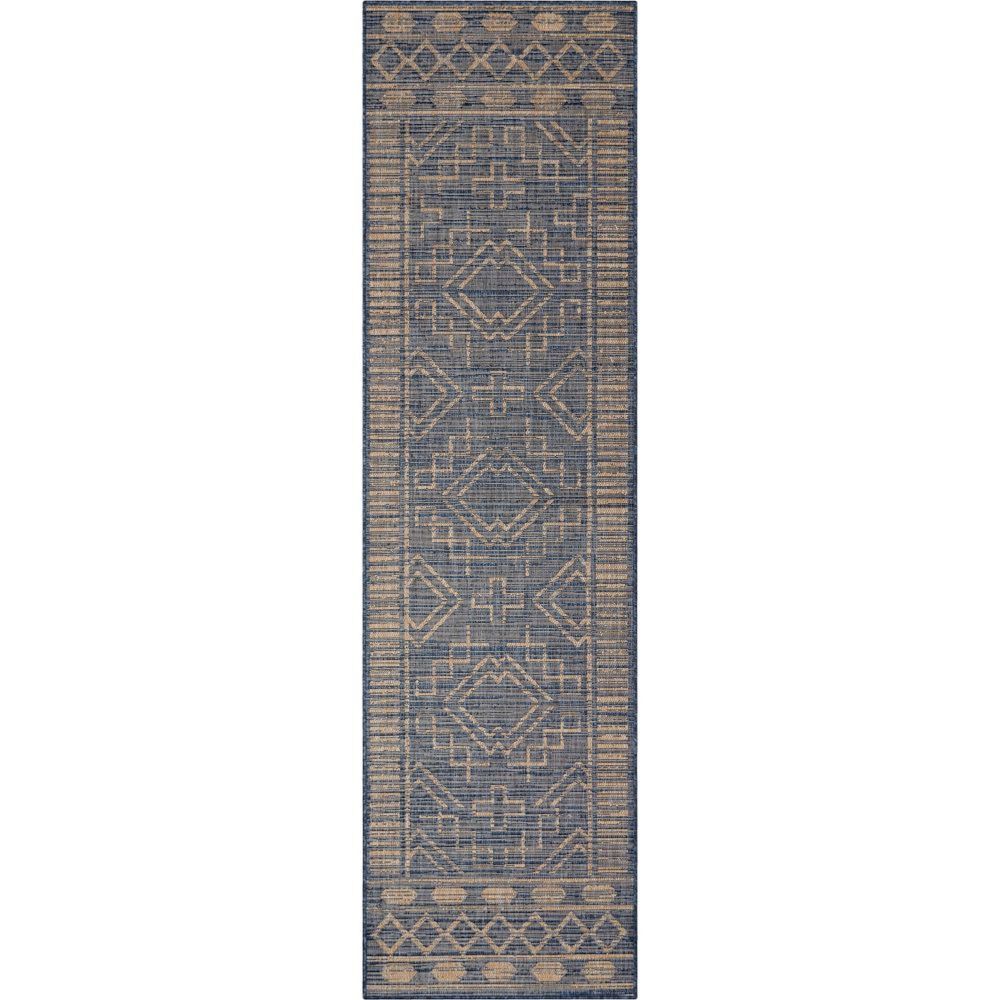 Quay Tribal Indoor/Outdoor Blue Flat-Weave 5'3" x 7'3" Rug