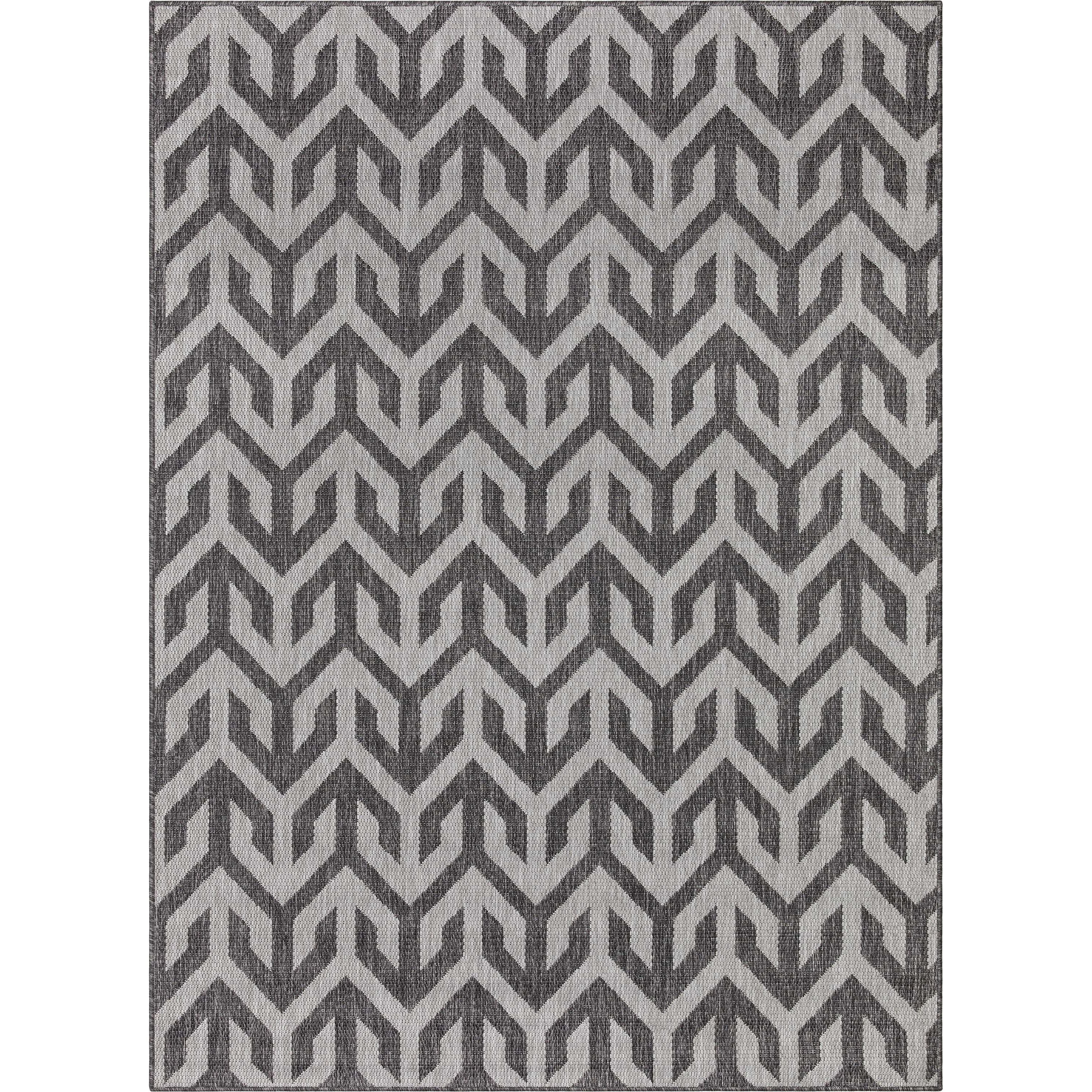 Atlantis Modern Stripes Indoor/Outdoor Grey Flat-Weave Rug