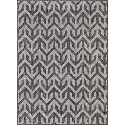Atlantis Modern Stripes Indoor/Outdoor Grey Flat-Weave Rug