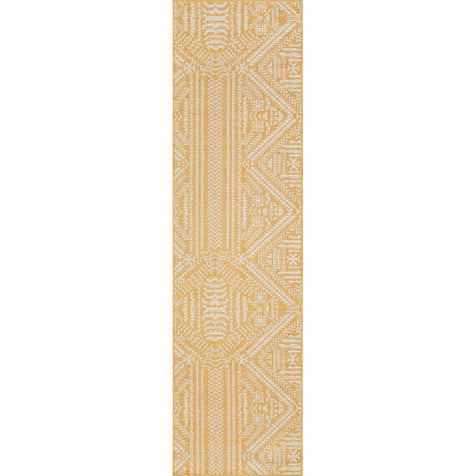 Khalo Tribal Indoor/Outdoor Yellow Flat-Weave Rug