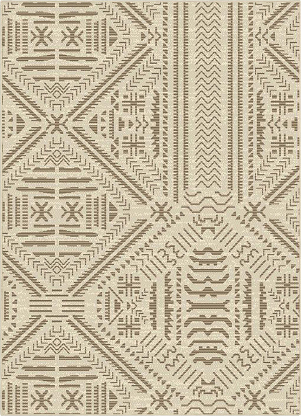 Khalo Tribal Indoor/Outdoor Beige Flat-Weave Rug