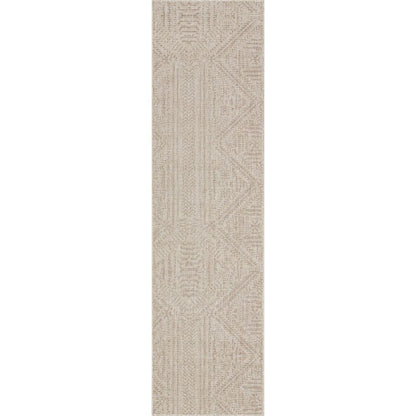 Khalo Tribal Indoor/Outdoor Beige Flat-Weave 5'3" x 7'3" Rug