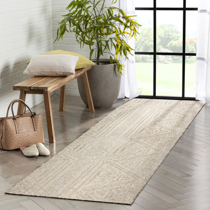 Khalo Tribal Indoor/Outdoor Beige Flat-Weave 5'3" x 7'3" Rug Well Woven