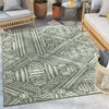 Khalo Tribal Indoor/Outdoor Green Flat-Weave Rug