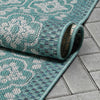 Manola Moroccan Trellis Indoor/Outdoor Blue Flat-Weave Rug